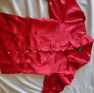 Red button down shirt